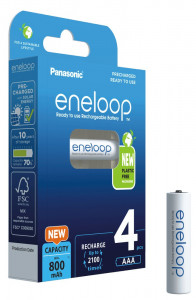  Panasonic Eneloop BK-4MCDE/4BE, AAA/(HR03), 800mAh, LSD Ni-MH, Eco Box 4 3