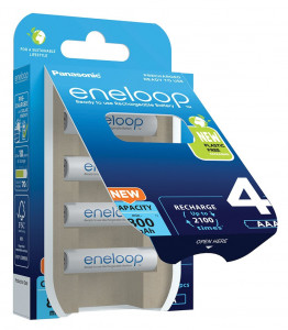  Panasonic Eneloop BK-4MCDE/4BE, AAA/(HR03), 800mAh, LSD Ni-MH, Eco Box 4 4