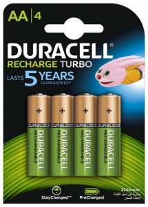  Duracell Recharge Turbo DX1500, AA/(HR6), 2500mAh, LSD Ni-MH,  4