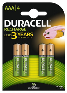  Duracell Recharge DC2400, AAA/(HR03), 750mAh, Ni-MH,  4