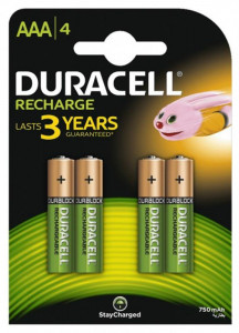  Duracell Recharge DC2400 Ni-MH AAA/HR03 750 mAh BL 4