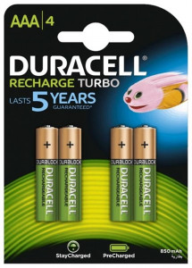  Duracell Recharge Turbo DX2400 LSD Ni-MH AAA/HR03 900 mAh BL 4