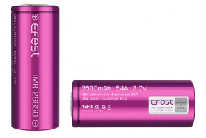   26650 Efest IMR26650 3500mAh 64A 4.2/3.7/2.5V