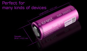   26650 Efest IMR26650 3500mAh 64A 4.2/3.7/2.5V 9