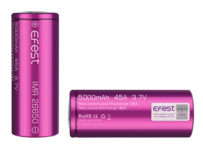   26650 Efest IMR26650 5000mAh 45A 4.2/3.7/2.5V