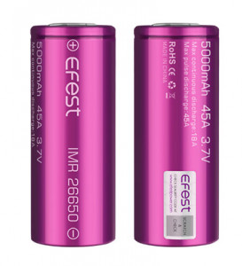   26650 Efest IMR26650 5000mAh 45A 4.2/3.7/2.5V 3