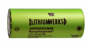  26650 Lithium Werks (former A123) ANR26650M1-B LiFePo4, 2500mAh, 50A, 3.3V