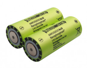  26650 Lithium Werks (former A123) ANR26650M1-B LiFePo4, 2500mAh, 50A, 3.3V 3