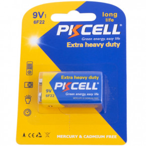  9V 6F22, 1.5V, Extra heavy duty, PKCELL, 1pc/card (6F22-1B)