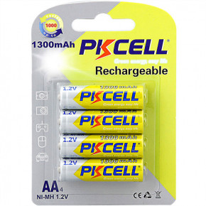  AA 1300mAh, 1.2V Ni-MH, rechargeable battery, PKCELL, 4pcs/card (AA1300-4B)