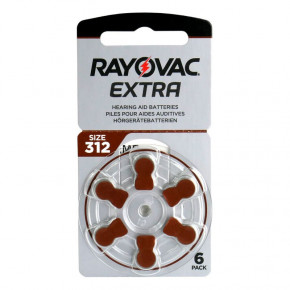  Rayovac Extra 312    (312AUX-6XEMF), 1.45V,  6