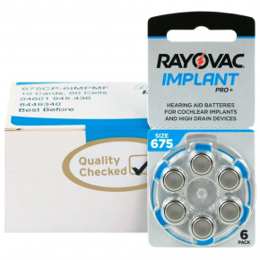  Rayovac Implant PRO+ 675 (675AUX-6XEMF), 1.45V,  6 3