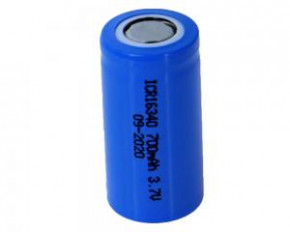  16340/CR123 Li-Ion Batimex L16340-700, 700mAh, 1.4A, 4.2/3.7/2.75V, Flat Top, Blue