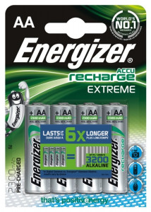  Energizer Recharge Extreme, AA/(HR6), 2300mAh, LSD Ni-MH,  4