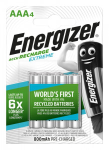  Energizer Recharge Extreme AAA/(HR03) 800mAh, LSD Ni-MH,  4