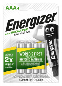  Energizer Recharge Universal, AAA/(HR03), 500mAh, LSD Ni-MH,  4