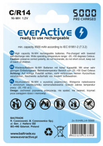  everActive 2xEVHRL14-3500 C/R14 5000mAh LSD Ni-MH  2 Silver 3