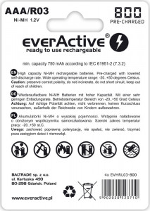  everActive EVHRL03-800, AAA/(R03), 800mAh, LSD Ni-MH,  4 3