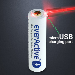  18650 - (Li-Ion) everActive 18650USB-3.7-3200, 3200mAh,   microUSB, , 7A, 4.2/3.7/2.5V      9