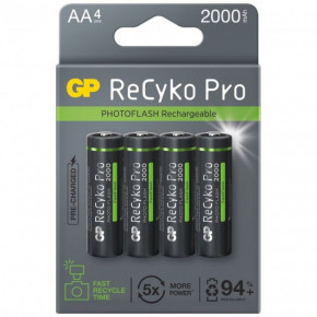  GP Recyko  Pro Photo Flash 2000, GP210AAHCF-2APCEB4, AA, 2000mAh, 6A, Ni-MH LSD80-1, Blister 4