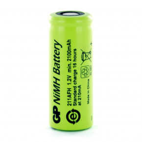   GP 211AFH, Ni-MH 4/5A, 2100mAh, 1.2V, 2.5Wh, 6.3A, flat top