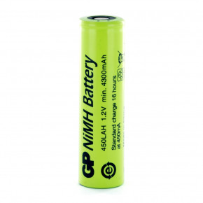   GP 450LAH-B, Ni-MH 4/3FA, 4500mAh, 1.2V, 12.9A, flat top