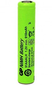   GP 91AAALH, Ni-MH 5/4AAA, 910mAh, 1.2V, 2.4A, flat top