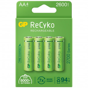  GP Recyko 2700, (GP270AAHCE-2EB4), AA, 2600mAh, 7.8A, Ni-MH LSD80-1, Box 4