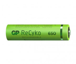  GP Recyko 650 Series (GP65AAAHCE-2EB4), Ni-MH AAA, 650mAh, 1.2V, 1.95A, LSD80-1, Box 4. 3