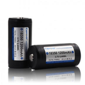  18350 Li-Ion Keeppower IMR18350 (P1835C2) Protected, 1200mAh, 8A, 4.2/3.7/2.5V, Black 3