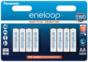  Panasonic Eneloop BK-3MCCE/8BE AA/(HR6) 1900mAh LSD Ni-MH  8