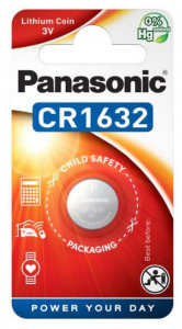   Panasonic Lithium Coin CR1632, 3V,  1