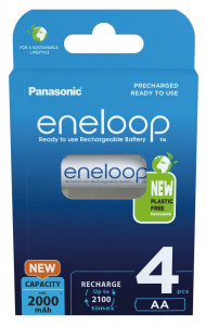  Panasonic Eneloop BK-3MCDE/4BE , AA/(HR6), 2000mAh, LSD Ni-MH, Eco Box 4