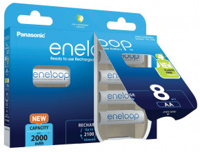  Panasonic Eneloop BK-3MCDE/8BE new, AA/(HR6), 2000mAh, LSD Ni-MH, Box 8 4