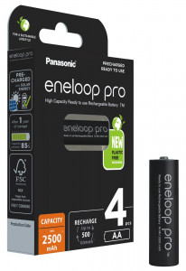  Panasonic Eneloop Pro BK-3HCDE/4BE new, AA/(HR6), 2500mAh, LSD Ni-MH, Eco Box 4 3