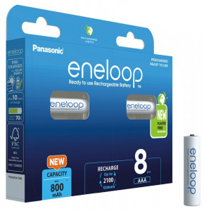  Panasonic Eneloop BK-4MCDE/8BE AAA/(HR03), 800mAh, LSD Ni-MH, Eco Box 8, Japan 3