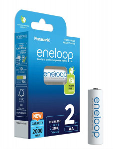  Panasonic Eneloop AA 2000 2BP mAh NI-MH (BK-3MCDE/2BE)