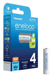 Panasonic Eneloop BK-4MCDE/4BE, AAA/(HR03), 800mAh, LSD Ni-MH, Eco Box 4 ., 