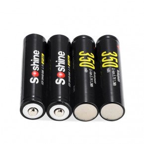  10440/AAA Li-Ion Soshine 10440-3.7-350 350mAh, 3A, 4.2/3.7/2.5V, Black 10