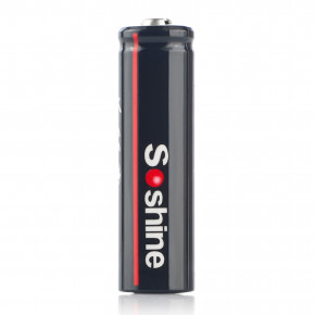  14500/AA Li-Ion Soshine 14500-3.7-900 Button Top, 900mAh, 1.8A, 4.2/3.7/2.8V, Black 3