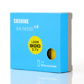  14500/AA Li-Ion Soshine 14500-3.7-900 Button Top, 900mAh, 1.8A, 4.2/3.7/2.8V, Black 9