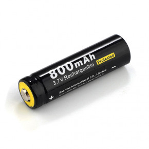  14500/AA Li-Ion Soshine 14500P-3.7-800 Protected, 800mAh, 1.5A, 4.2/3.7/2.8V, Black