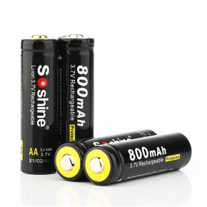  14500/AA Li-Ion Soshine 14500P-3.7-800 Protected, 800mAh, 1.5A, 4.2/3.7/2.8V, Black 6