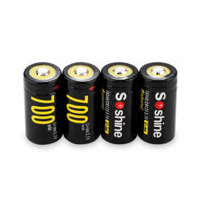  16340/CR123 Li-Ion Soshine 16340P-3.7-700 Protected, 700mAh, 0.7A, 4.2/3.6/2.75V, Black 4