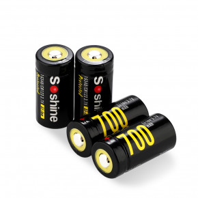  16340/CR123 Li-Ion Soshine 16340P-3.7-700 Protected, 700mAh, 0.7A, 4.2/3.6/2.75V, Black 5