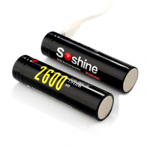  18650 - Soshine 18650USB-3.7-2600, micro USB, 2600mAh, 2.5A, 4.2/3.6/2.75V 4