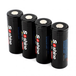  26650 - (Li-Ion) Soshine 26650USB-3.7-5500,  microUSB, 5500mAh, 5A, 4.2/3.6/2.75V 5