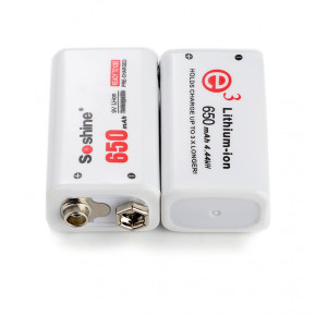  Soshine Li-7.4V-650S, 6F22 (), 7.4V, 650mAh, - (Li-Po), White 6