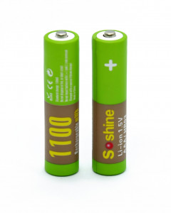  - (Li-Ion) Soshine AAA-1.5-1100, AAA/(R03), 730mAh/1100mWh, Li-Ion 1.5V,  4