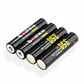  10440/AAA - (Li-Ion) Soshine 10440-3.7-350 350mAh, 3A, 4.2/3.7/2.5V, Black 6